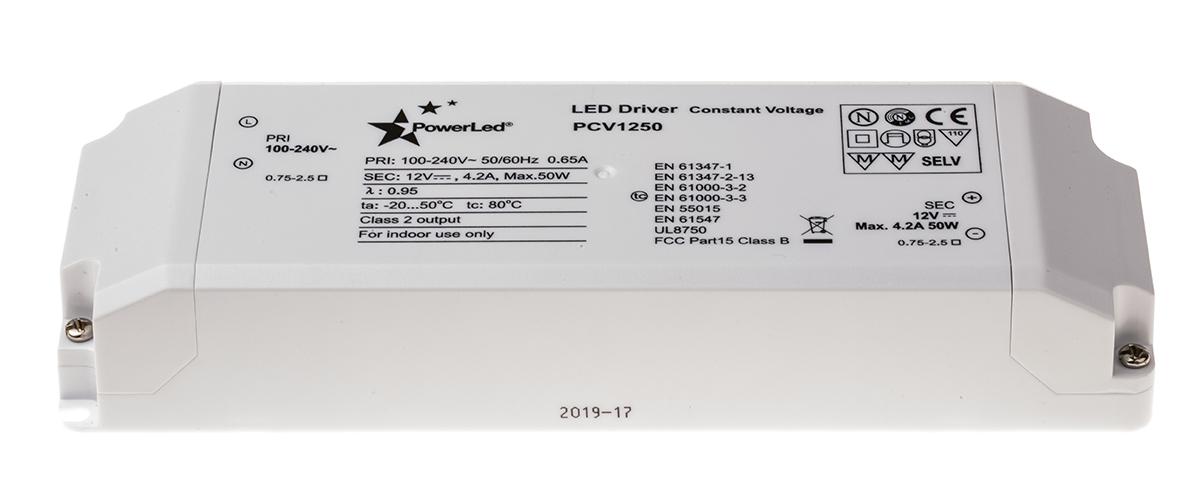 PowerLED LED Driver, 12V Output, 50W Output, 4.2A Output, Constant Voltage