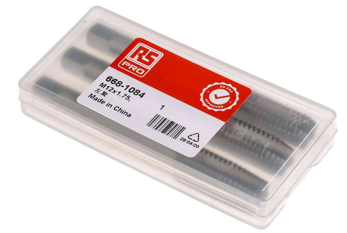 RS PRO Threading Tap HSS 1-Piece 1.75mm Pitch Metric Standard Hand Tap M12 Thread