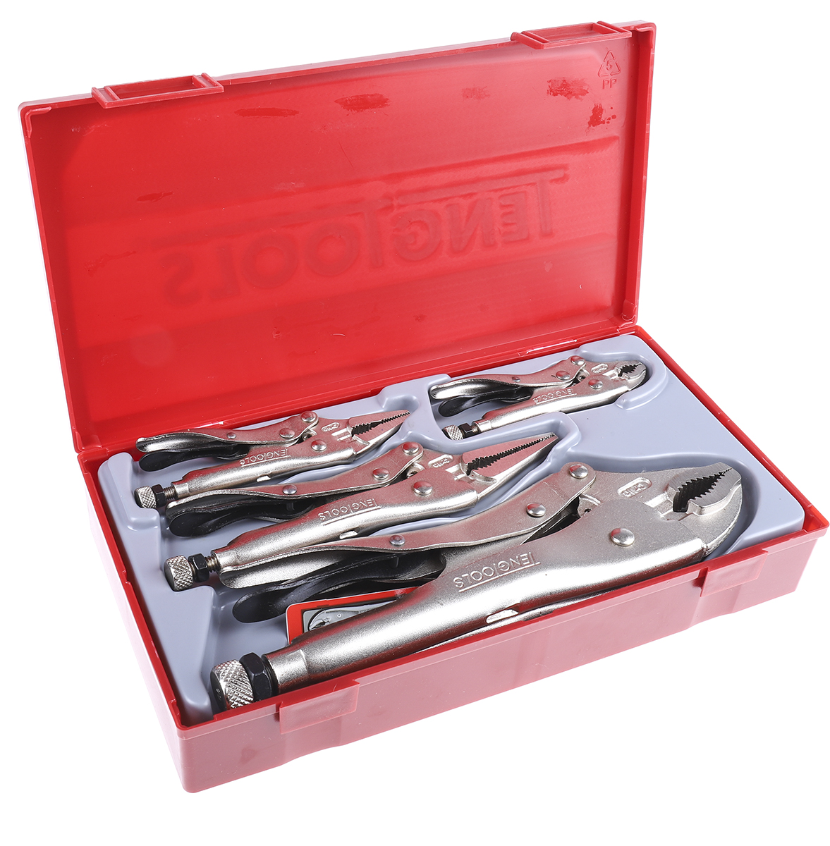 Teng Tools 5-Piece Locking Plier Set, 250 mm Overall