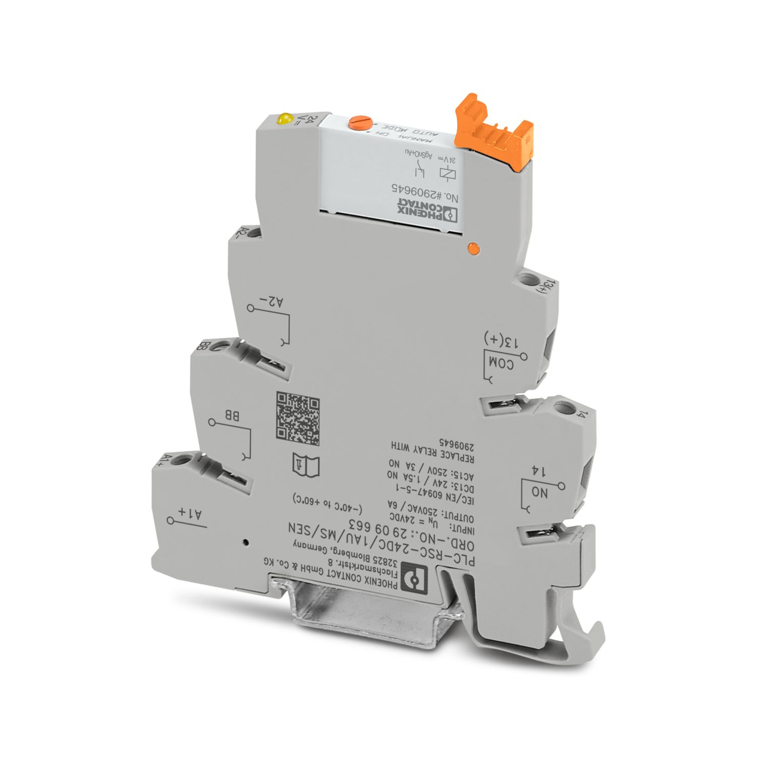 Phoenix Contact PLC-RSC- 24DC/ 1AU/MS/SEN Series Interface Relay, DIN Rail Mount, 24V dc Coil, SPST