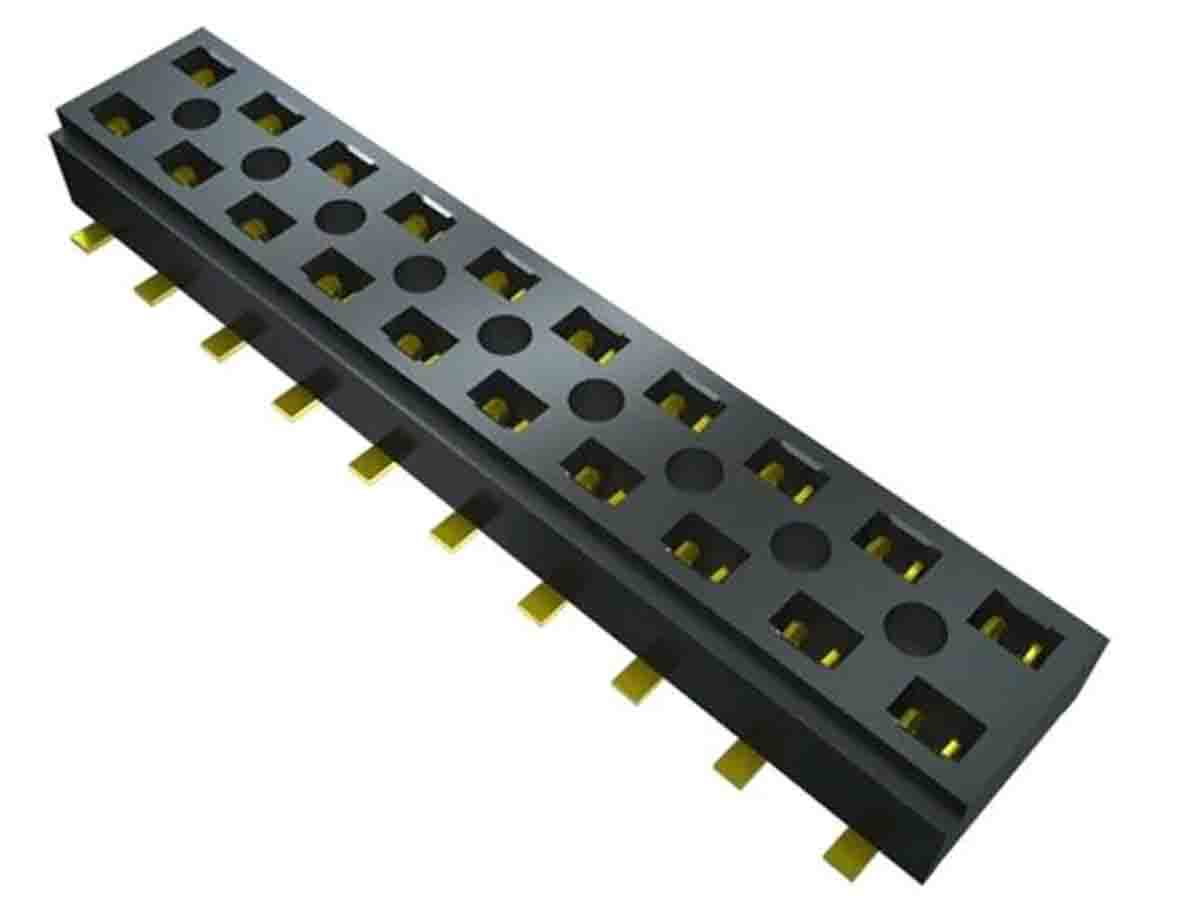 Samtec CLT Series Vertical Surface Mount PCB Socket, 12-Contact, 2-Row, 2mm Pitch, Press-In Termination