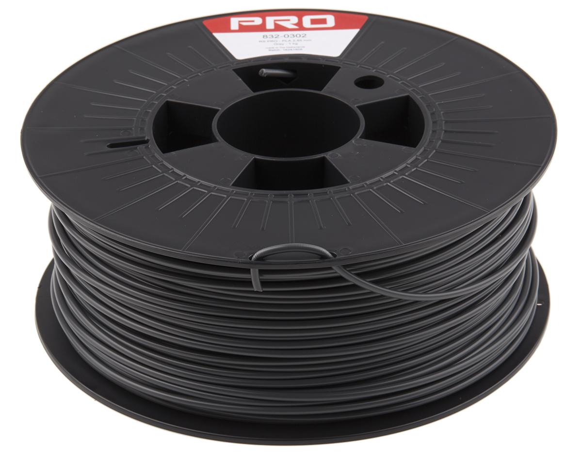 RS PRO 2.85mm Grey PLA 3D Printer Filament, 1kg