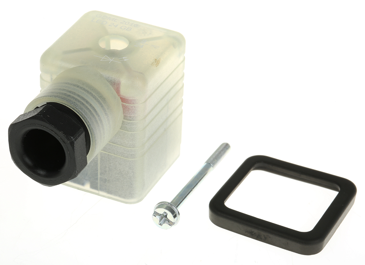 Hirschmann GDML 2P+E DIN 43650 A, Female Solenoid Valve Connector with Indicator Light, 24 V Voltage