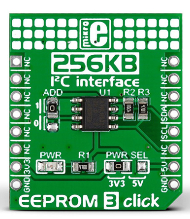 MikroElektronika MIKROE-1989, EEPROM3 click EEPROM Development Board for AT24CM02 for MikroBUS