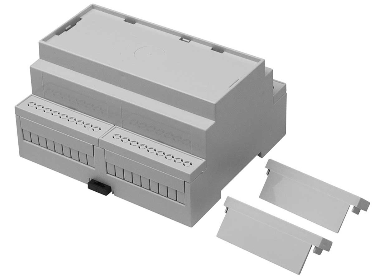 RS PRO Solid Top Enclosure Type, 106.2 x 90 x 58mm, Polycarbonate DIN Rail Enclosure Kit