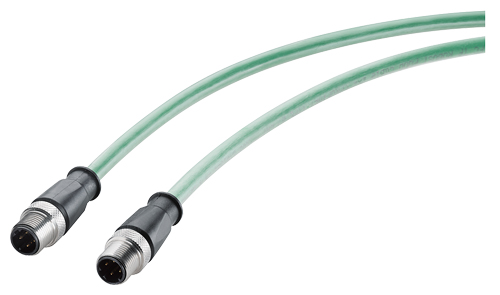 Siemens, 2m Cat5e, Green M12 to Male M12, Aluminium Foil, Tinned Copper Braid Shielded, Terminated