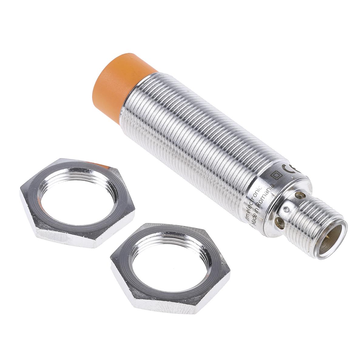 ifm electronic Inductive Threaded Barrel Proximity Sensor, M18, 12 mm Detection, PNP/NPN NO, 10 → 30 V dc