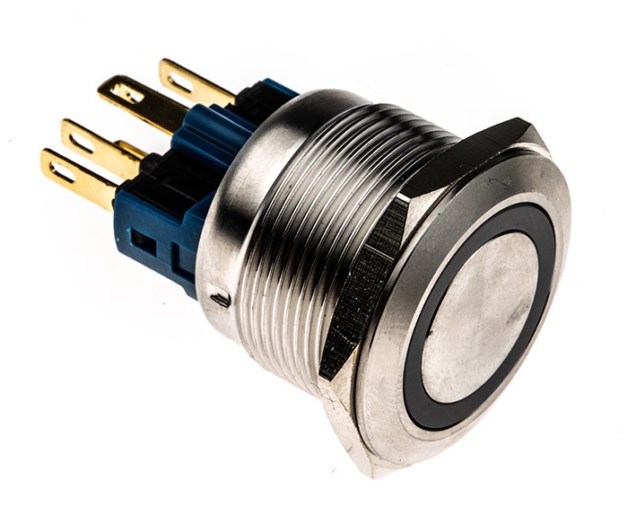 RS PRO Illuminated Push Button Switch, Momentary, Panel Mount, 22mm Cutout, SPDT, Green LED, 250V ac, IP65, IP67