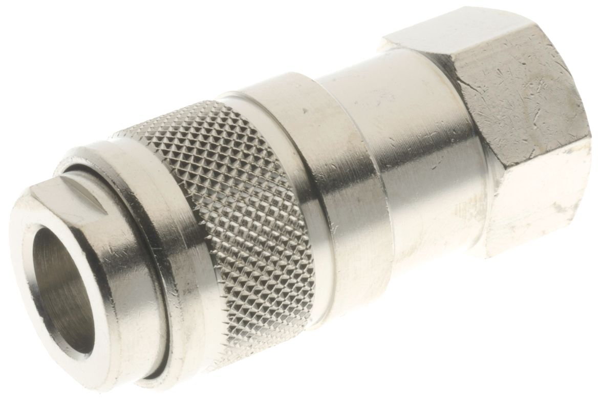 RS PRO 122 Series Straight Fitting, 1/4 BSP Female to 1/4 BSP Female, Threaded-to-Tube Connection Style