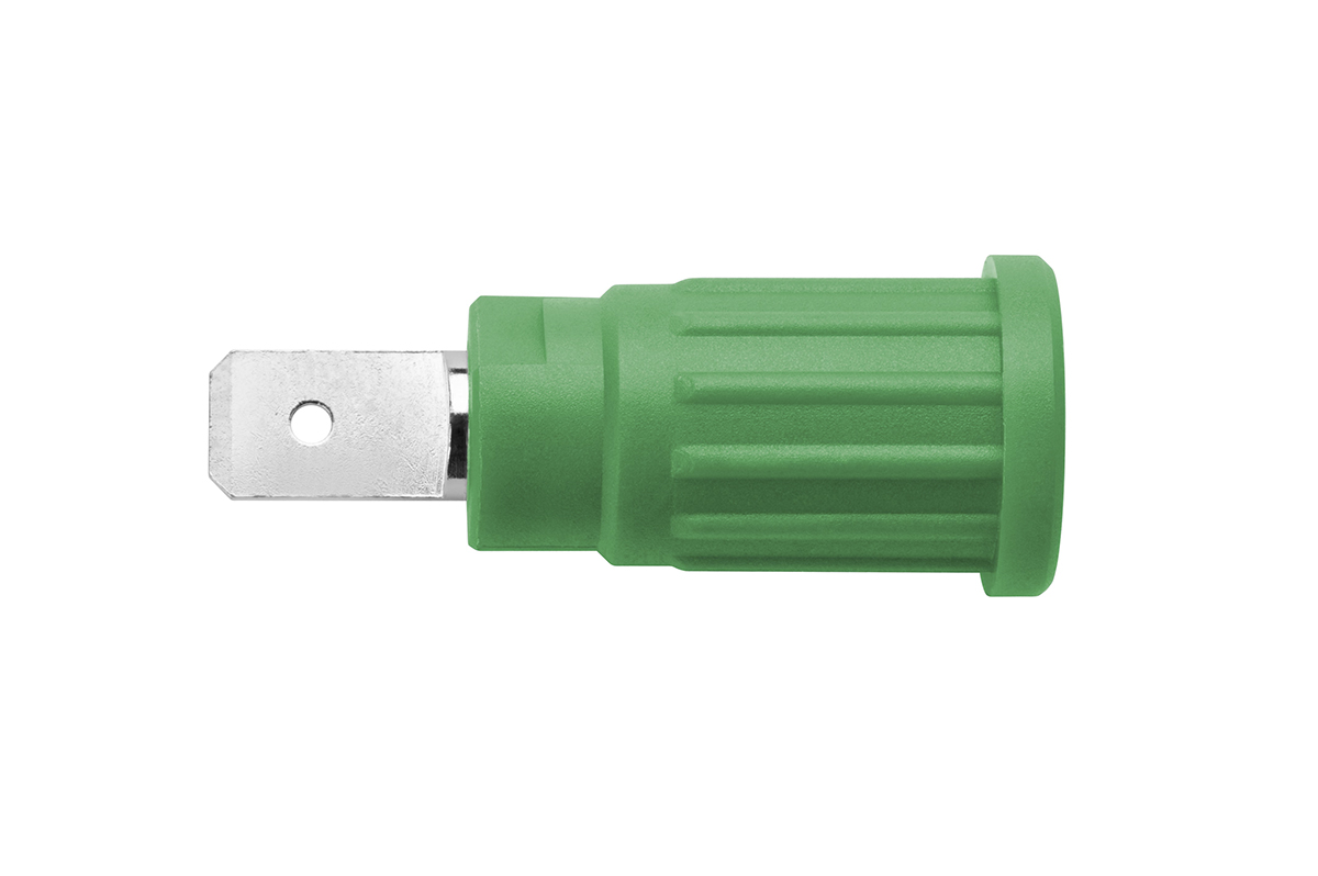 Schutzinger Green Female Banana Socket, 4 mm Connector, PC Pin Termination, 32A, 1000V, Nickel Plating