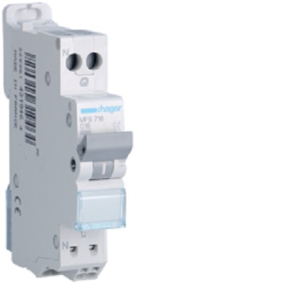 Hager Electronic Circuit Breaker 16A MFS, 1 channels