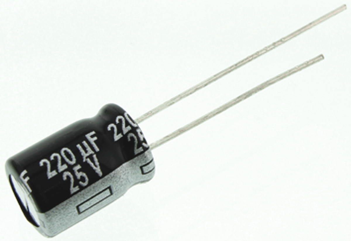 Panasonic 220μF Aluminium Electrolytic Capacitor 25V dc, Radial, Through Hole - ECA1EHG221