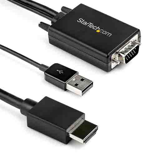 StarTech.com 2 port HDMI to VGA Video Converter, 2m Length - 1920 x 1080 Maximum Resolution