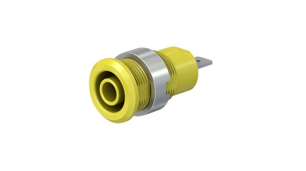 Staubli Yellow Socket Banana Socket, 4 mm Connector, Screw Termination, 24A, 1kV, Nickel Plating