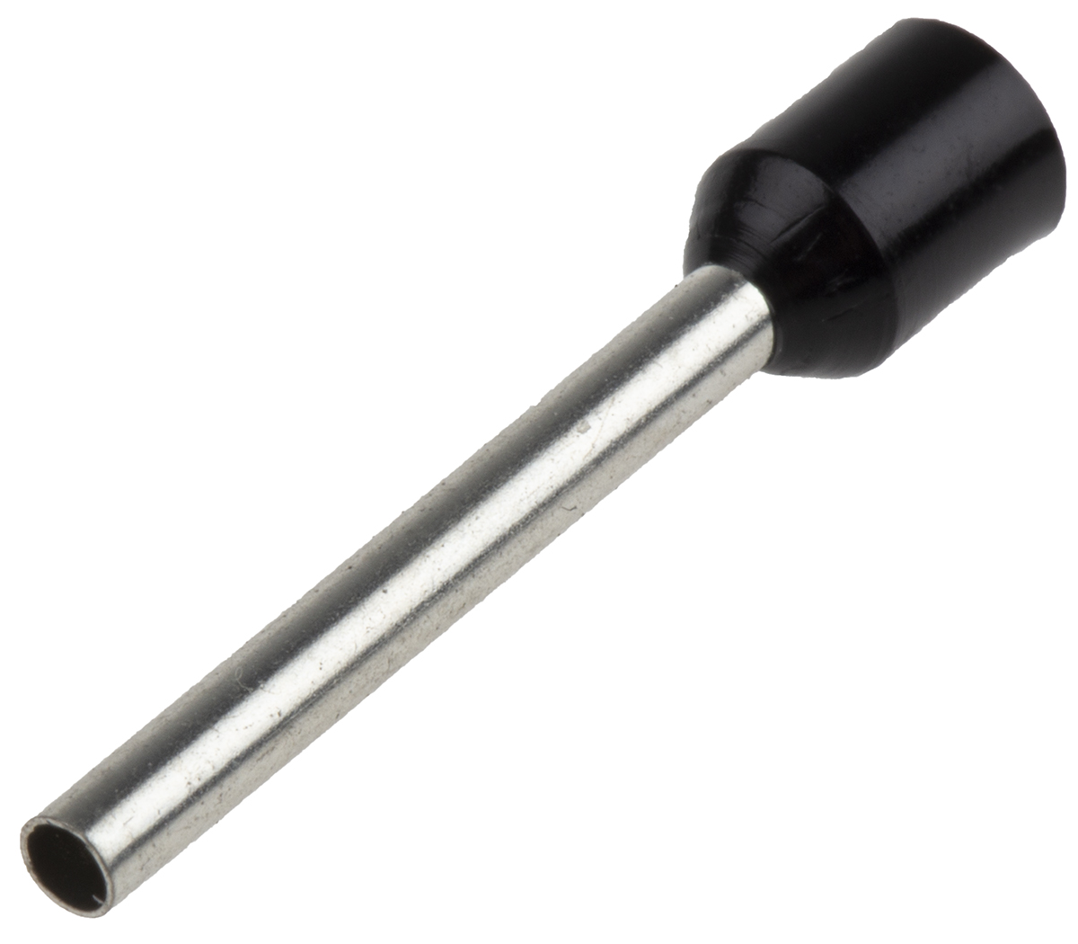 RS PRO Insulated Crimp Bootlace Ferrule, 18mm Pin Length, 1.7mm Pin Diameter, 1.5mm² Wire Size, Black