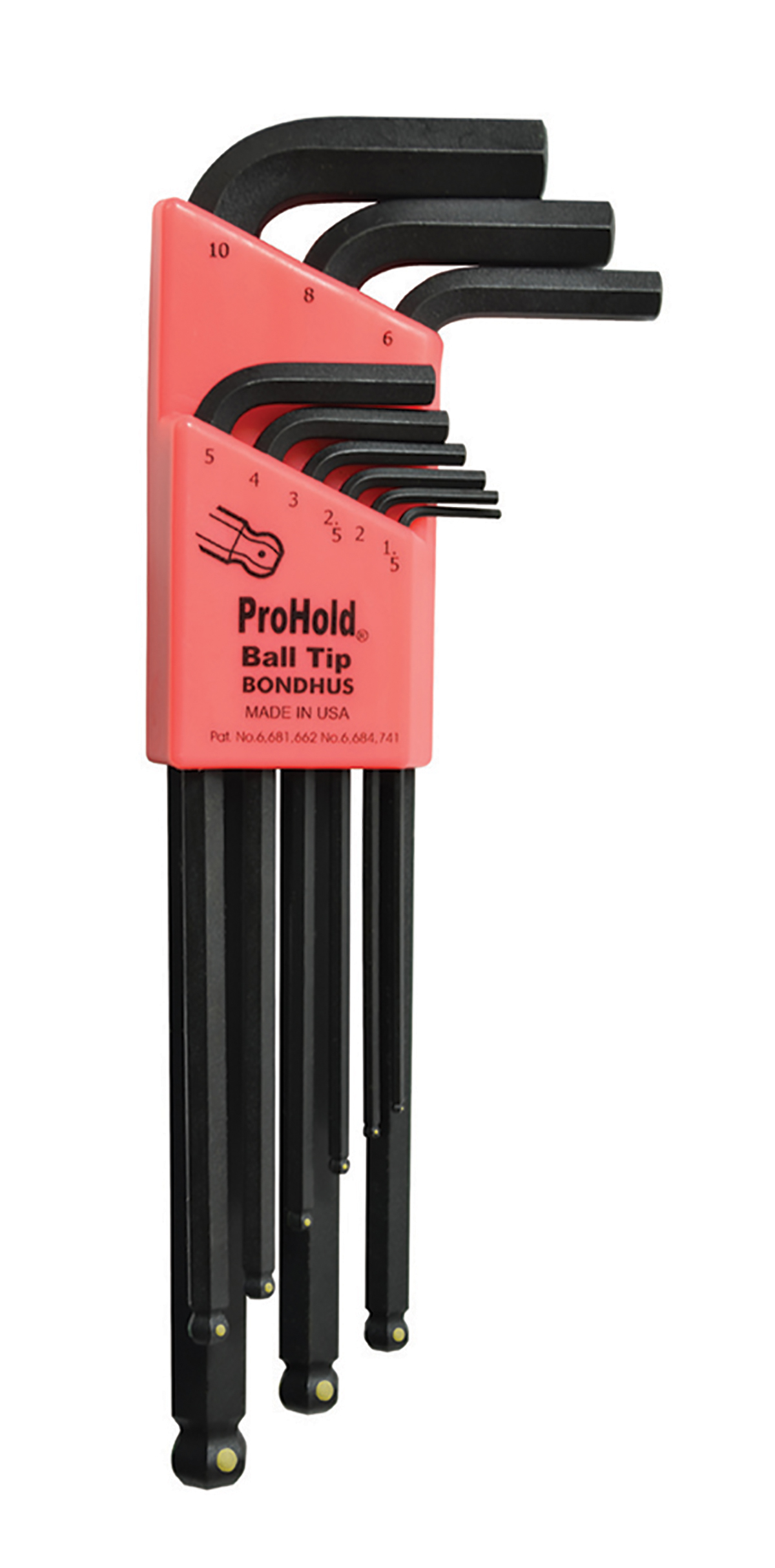 Bondhus 9 piece L Shape Metric Hex Key Set, 1.5 → 10mm