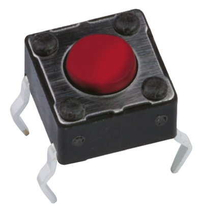 APEM Red Button Tactile Switch, SPST 50 mA @ 12 V dc 1.5mm