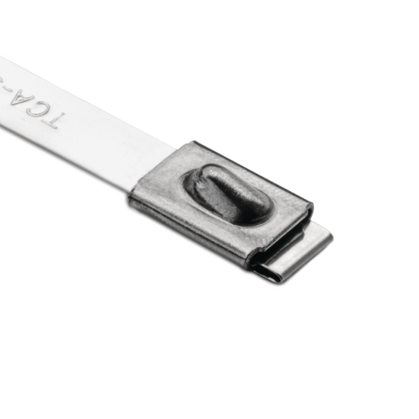HellermannTyton Cable Tie, Roller Ball, 685mm x 7.9 mm, Metallic 316 Stainless Steel, Pk-50