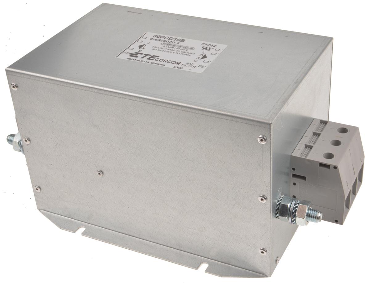 TE Connectivity, Corcom FCD 80A 480/277 V ac 50Hz, Flange Mount Power Line Filter, Screw 3 Phase