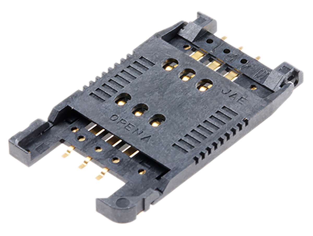 JAE 6 Way Memory Card Connector With Solder Termination