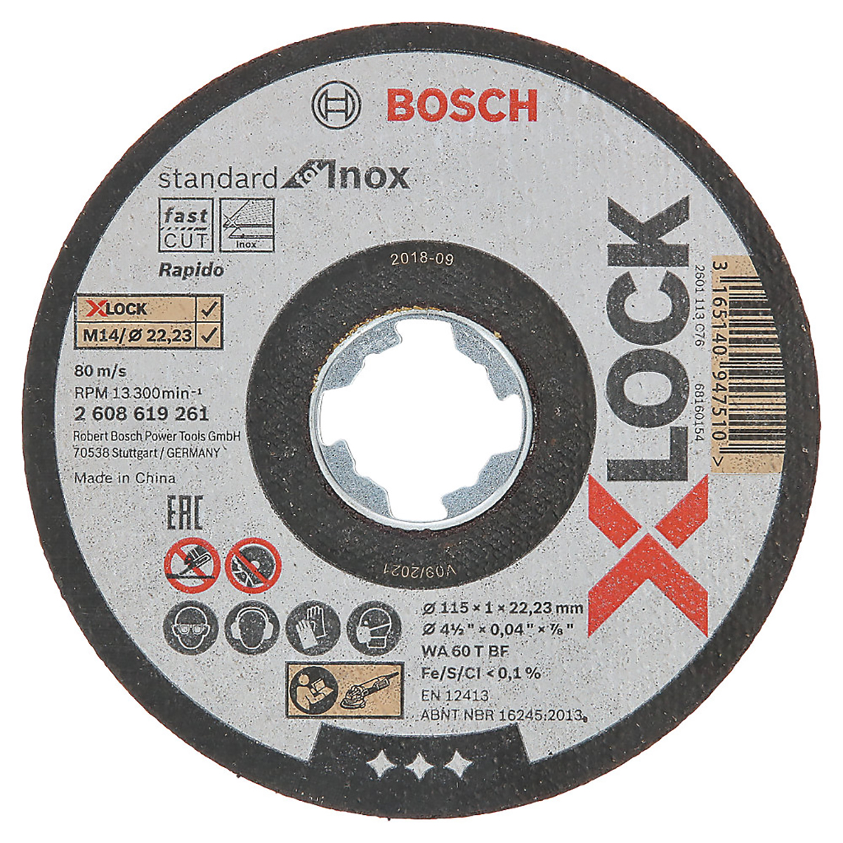 Bosch X-LOCK Cutting Disc, 125mm x 2.5mm Thick, 25 in pack