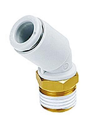 SMC KQ2 Series Elbow Threaded Adaptor, R 1/8 Male to Push In 6 mm, Threaded-to-Tube Connection Style
