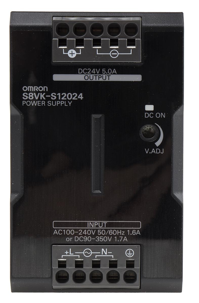 Omron S8VK-S Switched Mode DIN Rail Power Supply, 85 → 264 V ac / 90 → 350V dc ac, dc Input, 24V dc dc