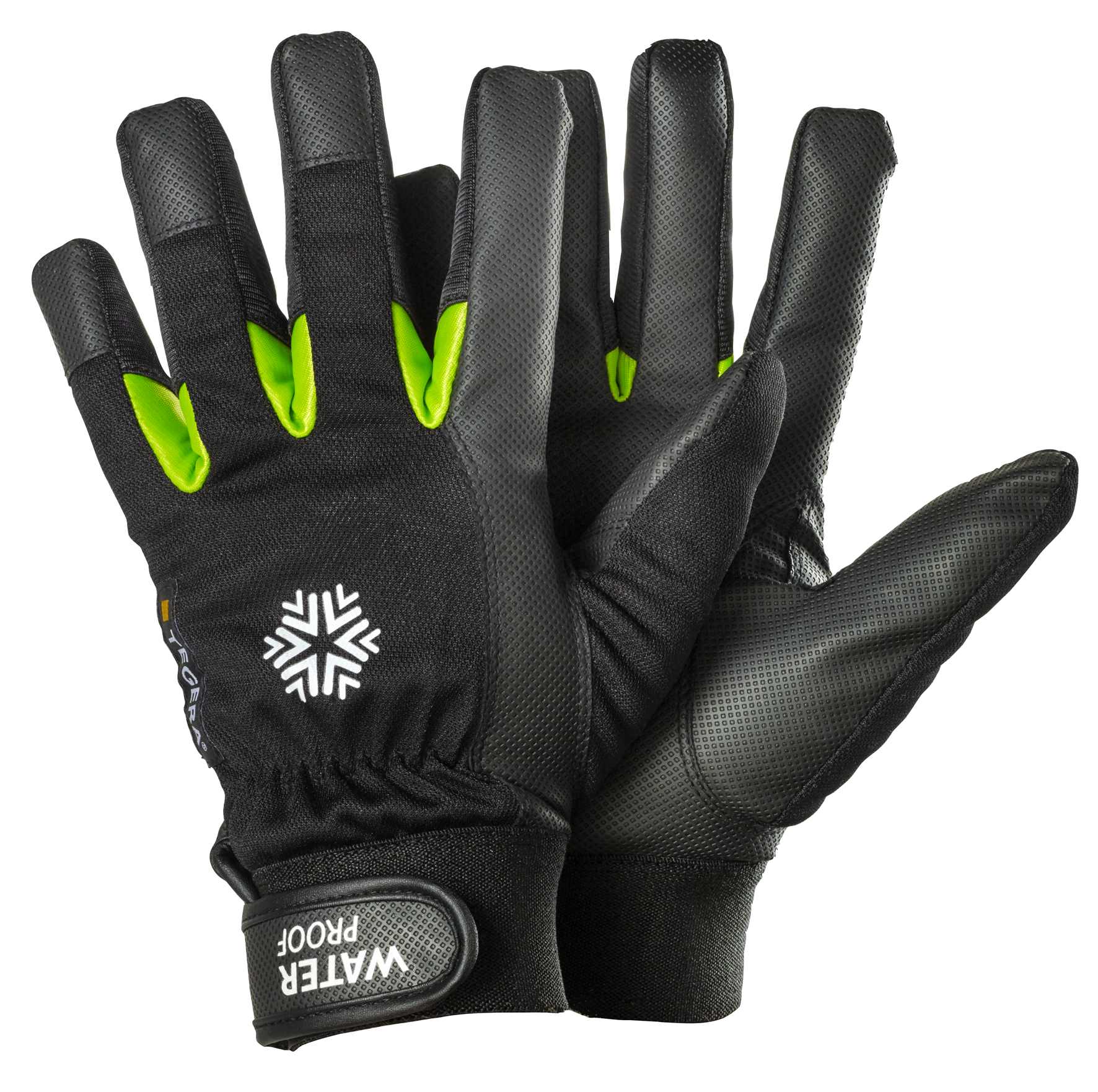 Jalas Tegera 517 Black, Green Fleece Leather Glove, Size 6