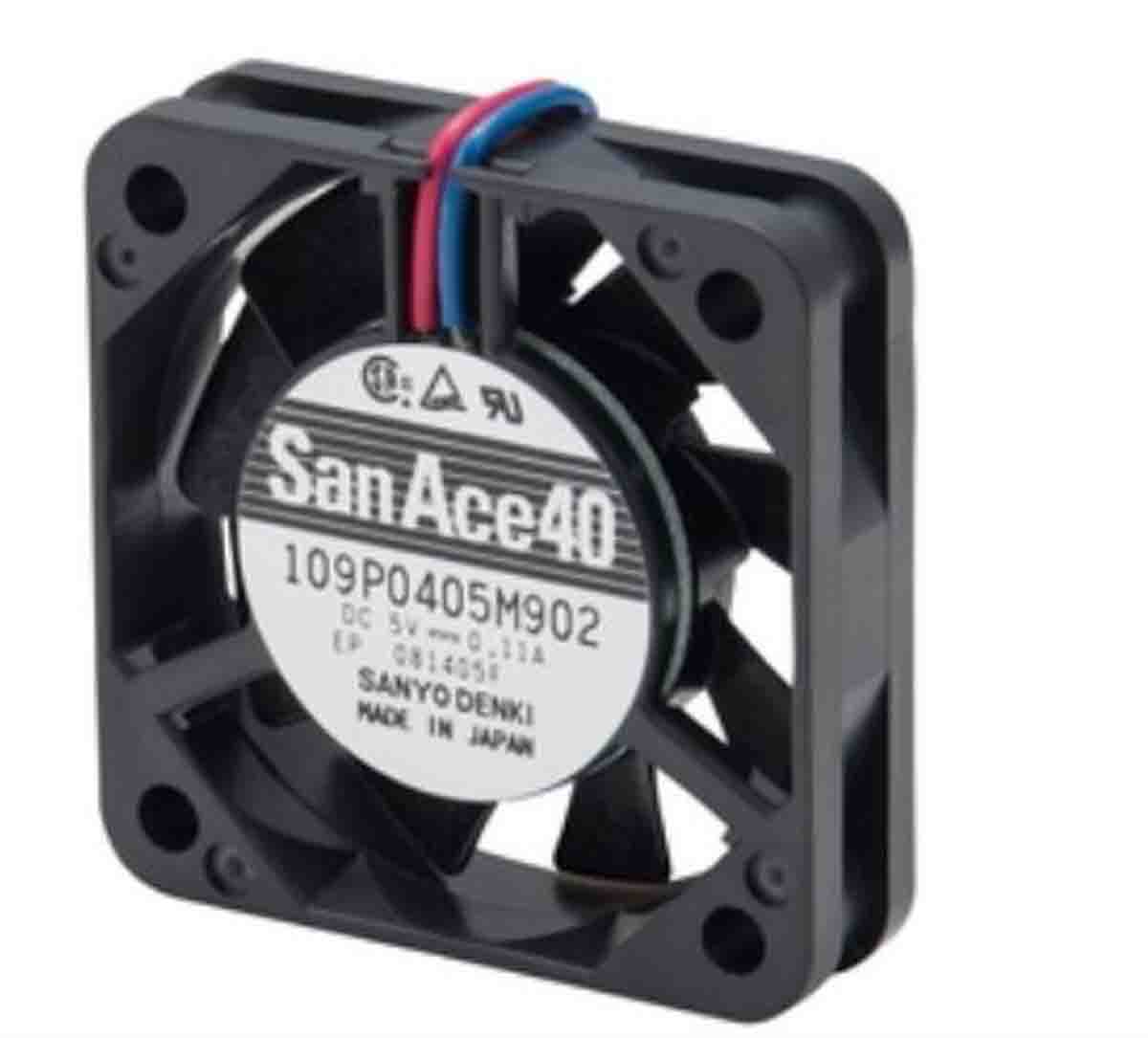 Sanyo Denki 109P Series Axial Fan, 12 V dc, DC Operation, 14.8cfm, 3.72W, 310mA Max, 40 x 40 x 28mm