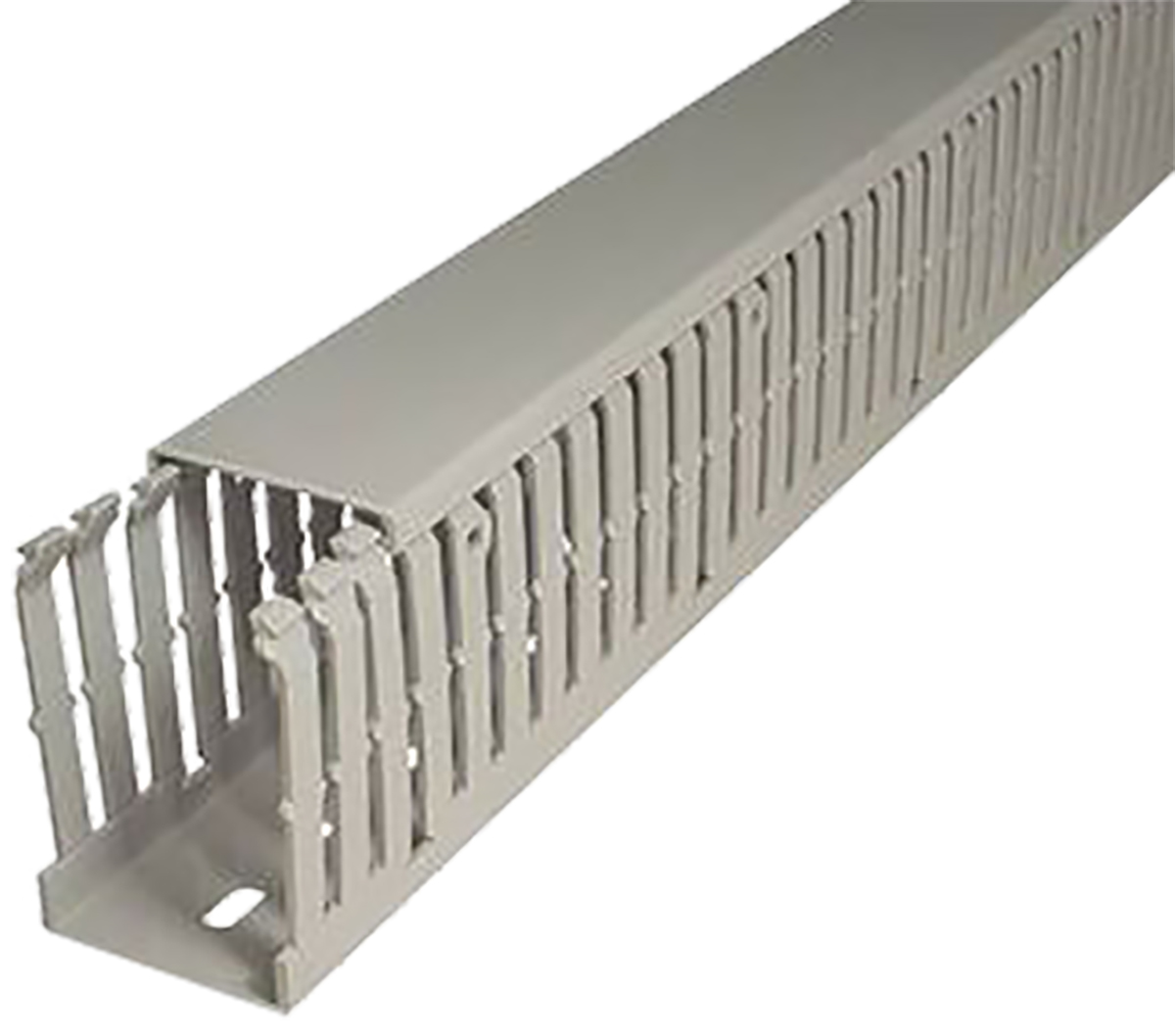 SES Sterling GF-DIN-A6/4 Grey Slotted Panel Trunking - Open Slot, W50 mm x D100mm, L2m, PVC