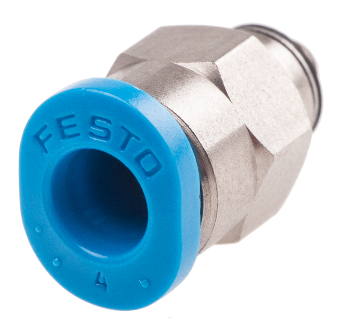 Festo QS Series Straight Threaded Adaptor, M3 Male to Push In 4 mm, Threaded-to-Tube Connection Style, 153303