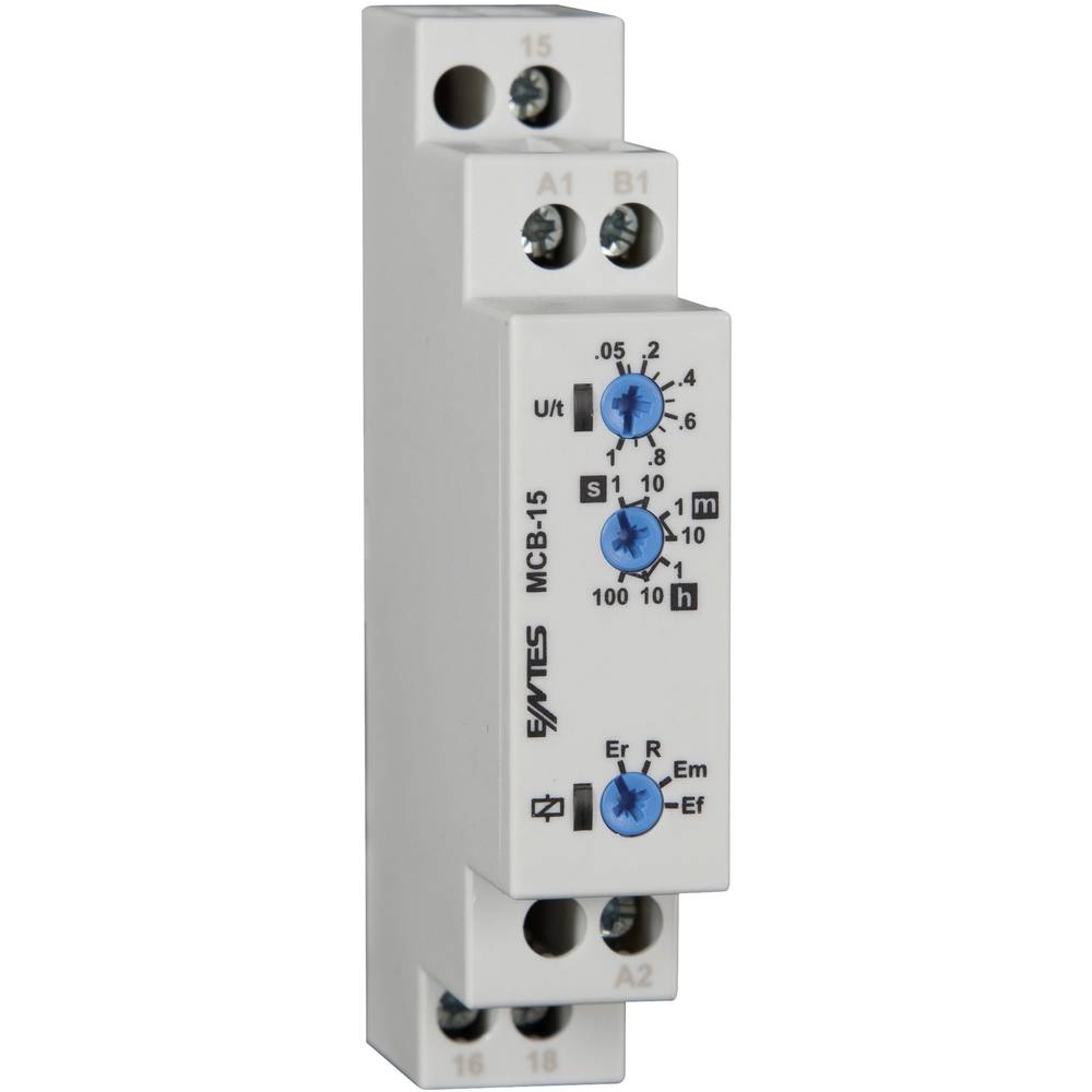 ENTES MCB Series DIN Rail Mount Timer Relay, 24 → 240V ac, 1-Contact, 0.05 sec → 100 hrs, SPDT