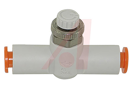 SMC AS Series Tube Speed Controller, 1/4in Tube Inlet Port x 5/32in Tube Outlet Port