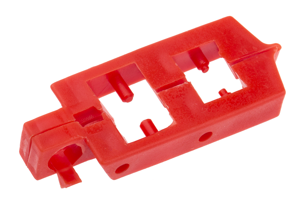 RS PRO Red 1-Lock Random Polypropylene (PP) Single-Pole Breaker Lockout, 7mm Shackle, 14mm Attachment