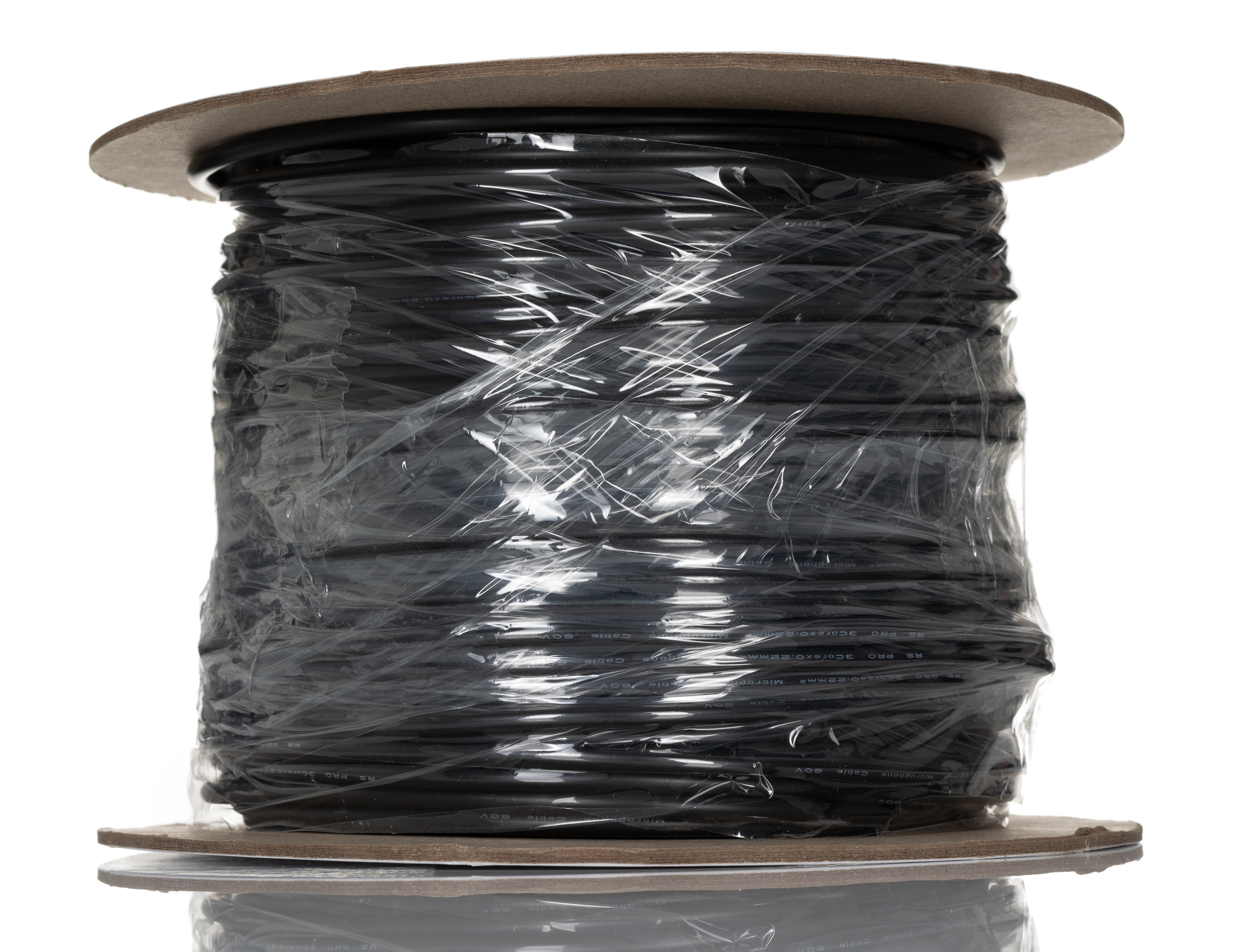 RS PRO 3 Core Microphone Cable, 0.22 mm² CSA Screened, 4mm od, 100m, Black