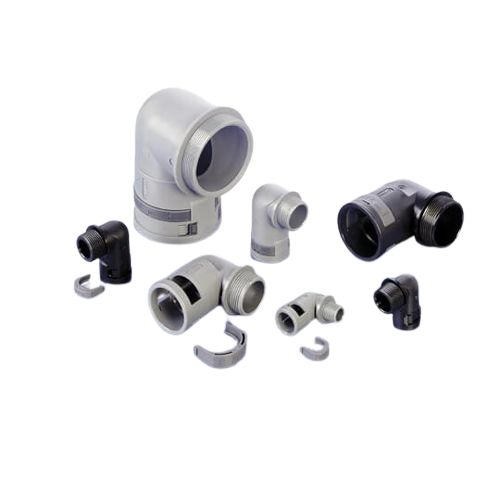Flexible Fitting, Conduit Fitting, 10mm Nominal Size, PG90, Polyamide 6, Black