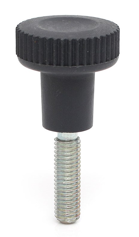 RS PRO Black Thermoplastic Thumbscrew Clamping Knob, M5 x 16, Threaded Mount