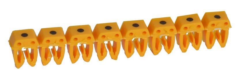 Legrand Clip On Cable Markers, Black on Yellow, Pre-printed ".", 0 382 81