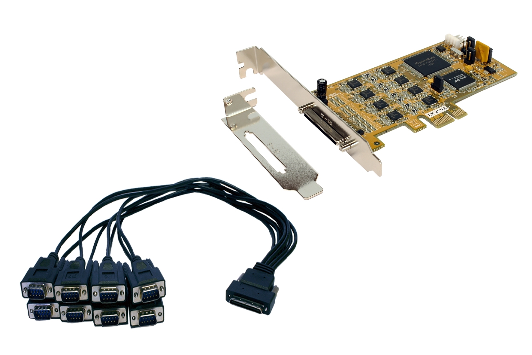 Exsys 8 Port PCIe RS232, RS422, RS485 Serial Card