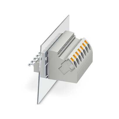 Phoenix Contact PW 4-POT-SL Series Panel Feed Through Terminal Plug, 2-Contact, 8.1mm Pitch, Panel Mount, 1-Row, Push