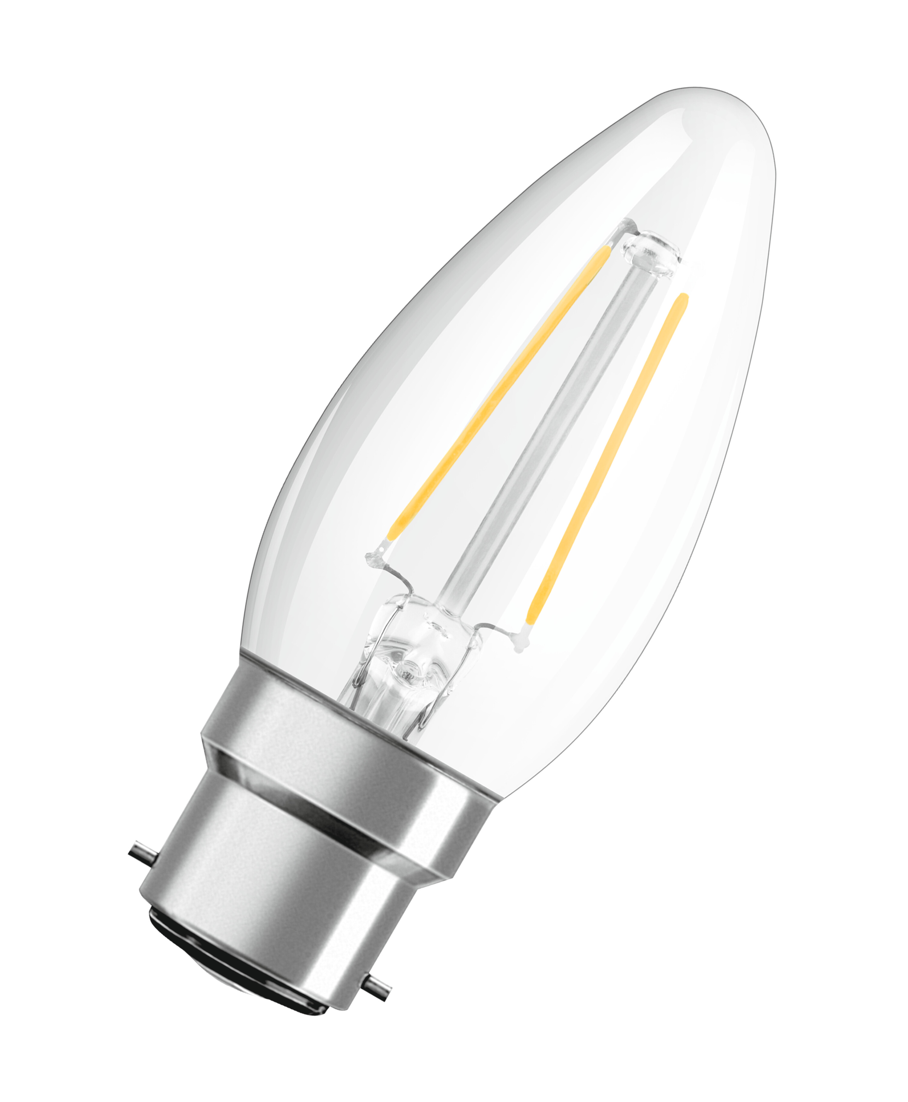 LEDVANCE 40580 B22d LED Bulbs 2.5 W(25W), 2700K, Warm White, Mini Candle shape