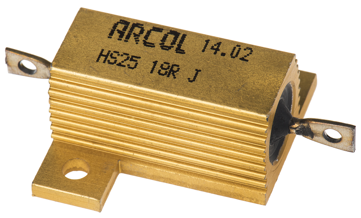 Arcol, 18Ω 25W Wire Wound Chassis Mount Resistor HS25 18R J ±5%