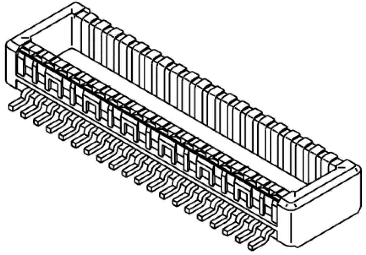 Molex SlimStack Series Straight Surface PCB Header, 50 Contact(s), 0.5 mm Pitch, 2 Row, Shrouded