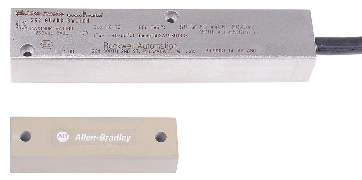 Allen Bradley Guardmaster 440N Series Magnetic Non-Contact Safety Switch, 250V ac, Stainless Steel Housing, NC