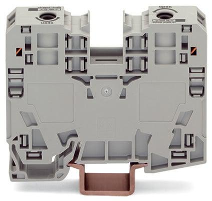 Wago 285 Series Grey Feed-Through Terminal, 35mm², Single-Level, Power Cage Clamp Termination, ATEX