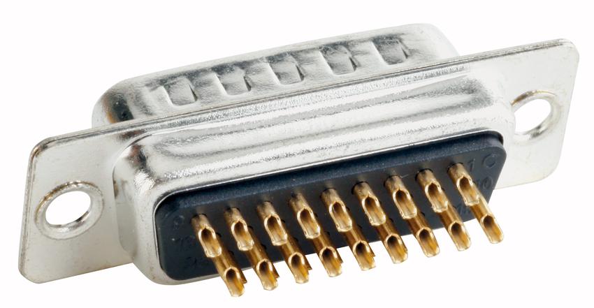 CONEC 15 Way Through Hole D-sub Connector Plug, with Mounting Hole