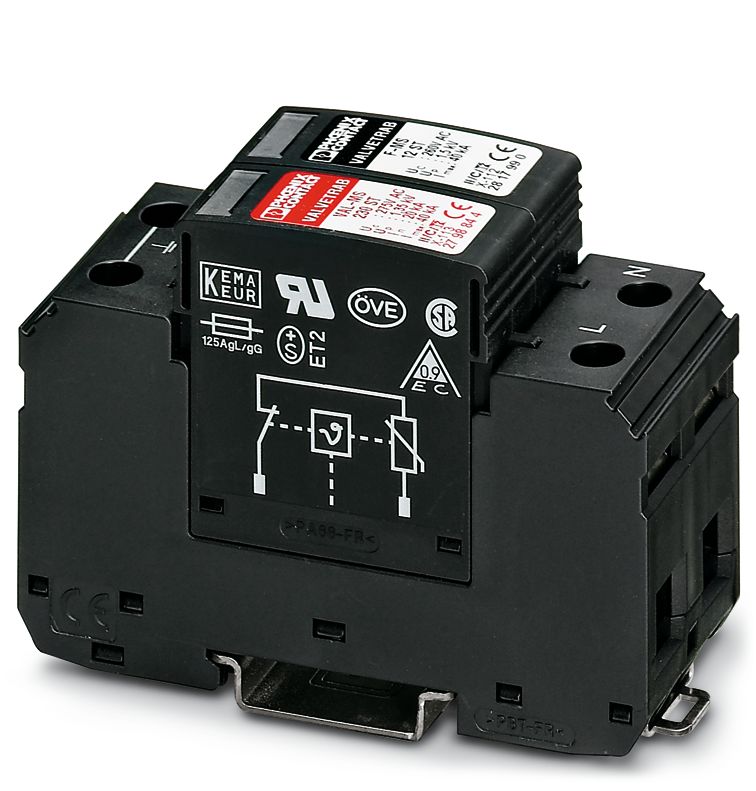 Phoenix Contact, VAL-MS 230/1+1 Surge Suppressor Unit 275 V ac Maximum Voltage Rating 40kA Maximum Surge Current Surge