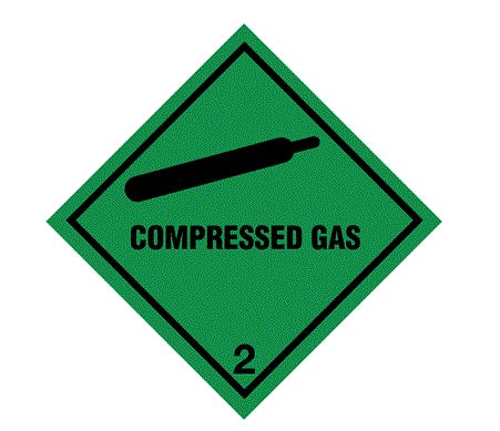RS PRO Vinyl Polyester Sign Compressed Gas Sign With English Text