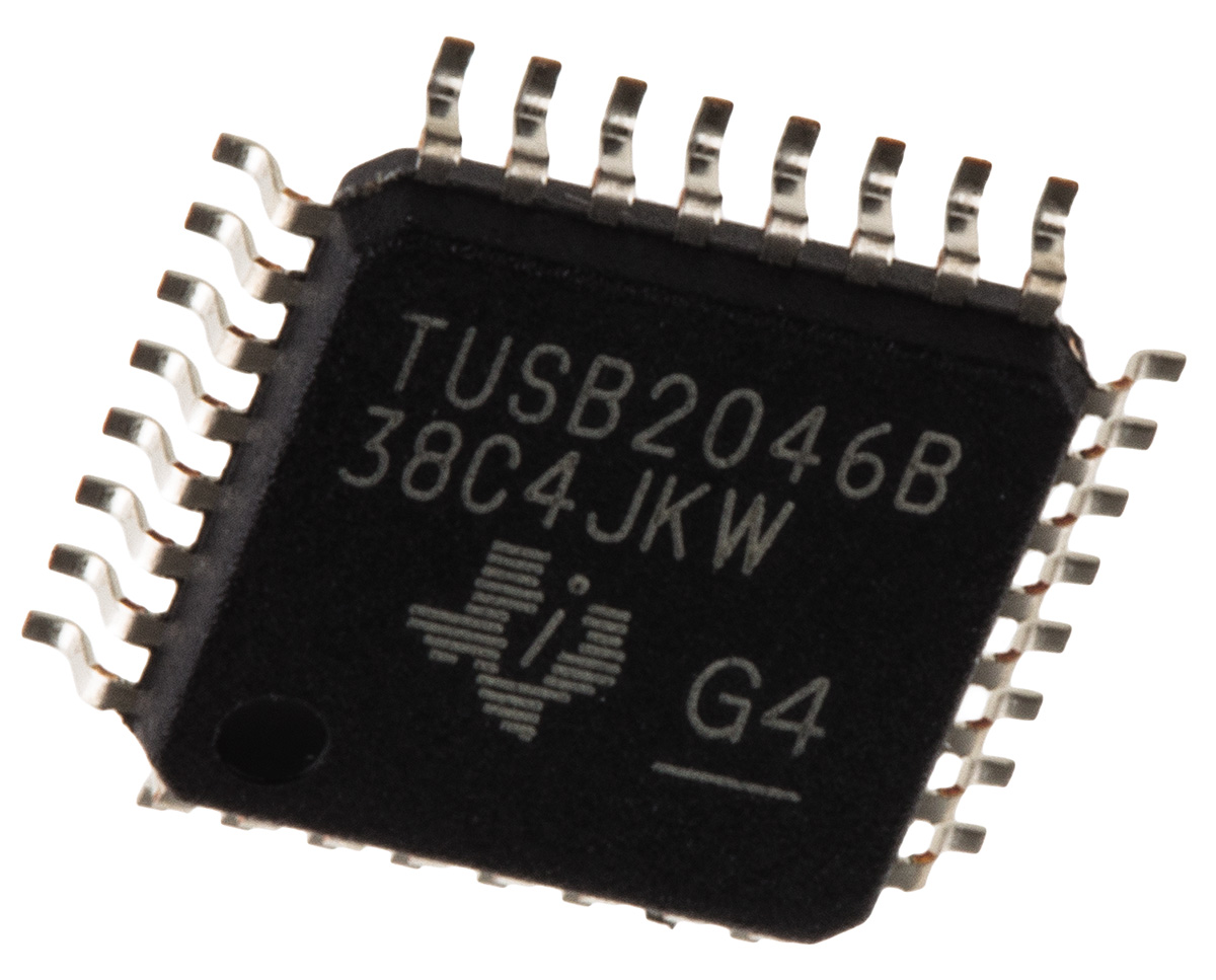 Texas Instruments TUSB2046BVF, USB Transceiver, 5-Channel, 12Mbps, USB 2.1, 3.3 V, 32-Pin LQFP