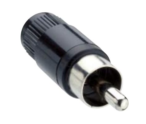 Lumberg Black Cable Mount RCA Plug, Nickel, 2A
